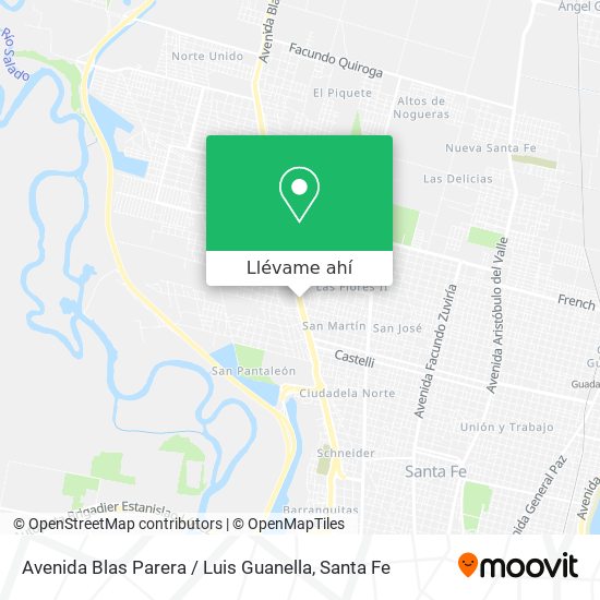 Mapa de Avenida Blas Parera / Luis Guanella