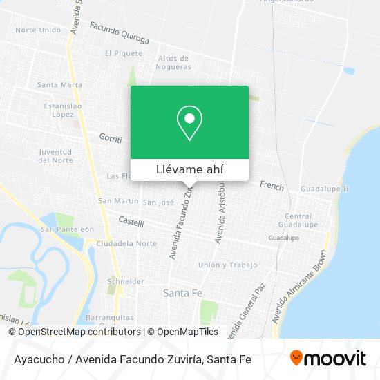 Mapa de Ayacucho / Avenida Facundo Zuviría