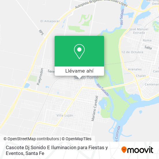 Mapa de Cascote Dj Sonido E Iluminacion para Fiestas y Eventos