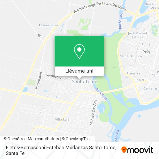 Mapa de Fletes-Bernasconi Esteban Mudanzas Santo Tome