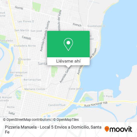 Mapa de Pizzeria Manuela - Local 5 Envios a Domicilio