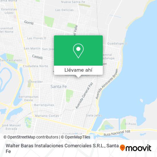 Mapa de Walter Baras Instalaciones Comerciales S.R.L.