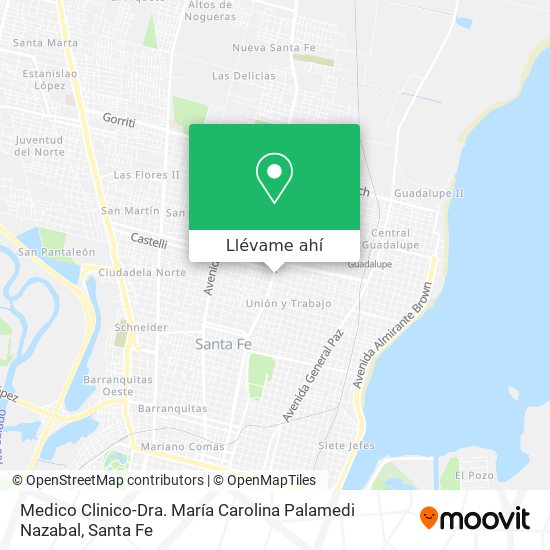 Mapa de Medico Clinico-Dra. María Carolina Palamedi Nazabal