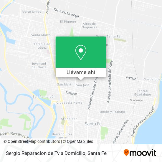 Mapa de Sergio Reparacion de Tv a Domicilio