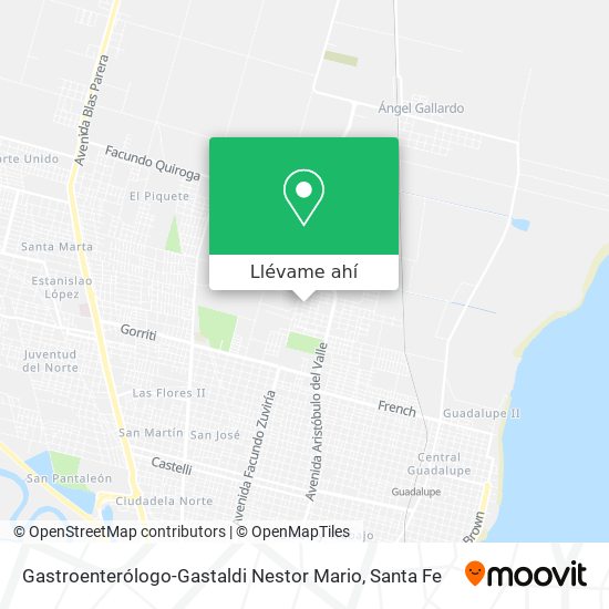 Mapa de Gastroenterólogo-Gastaldi Nestor Mario
