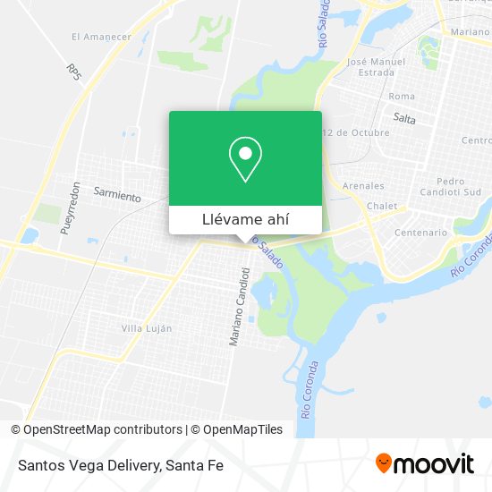 Mapa de Santos Vega Delivery