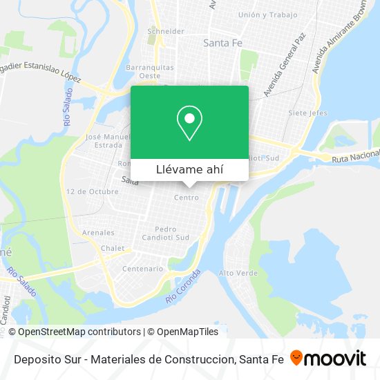 Mapa de Deposito Sur - Materiales de Construccion