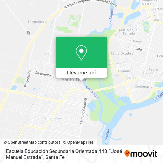 Mapa de Escuela Educación Secundaria Orientada 443 ""José Manuel Estrada""