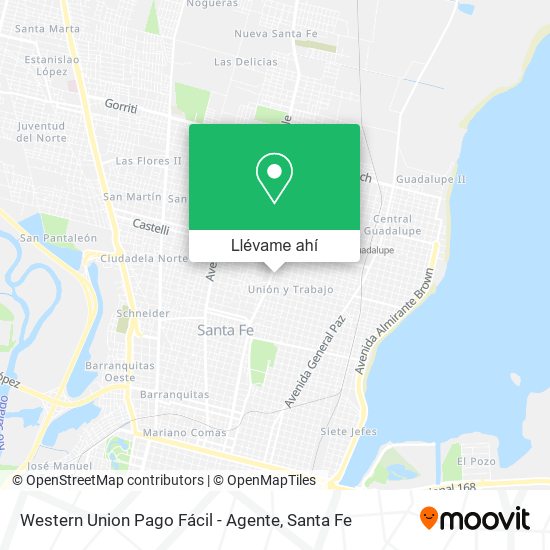 Mapa de Western Union Pago Fácil - Agente