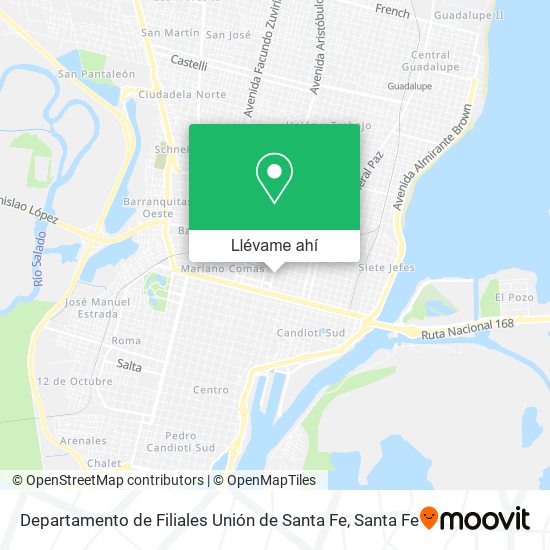 Mapa de Departamento de Filiales Unión de Santa Fe