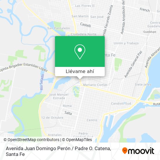 Mapa de Avenida Juan Domingo Perón / Padre O. Catena