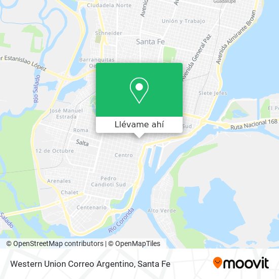 Mapa de Western Union Correo Argentino