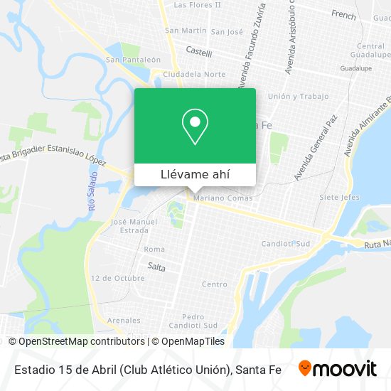 Mapa de Estadio 15 de Abril (Club Atlético Unión)