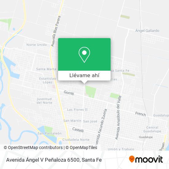 Mapa de Avenida Ángel V Peñaloza 6500