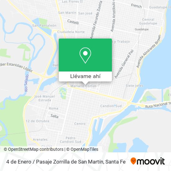 Mapa de 4 de Enero / Pasaje Zorrilla de San Martín