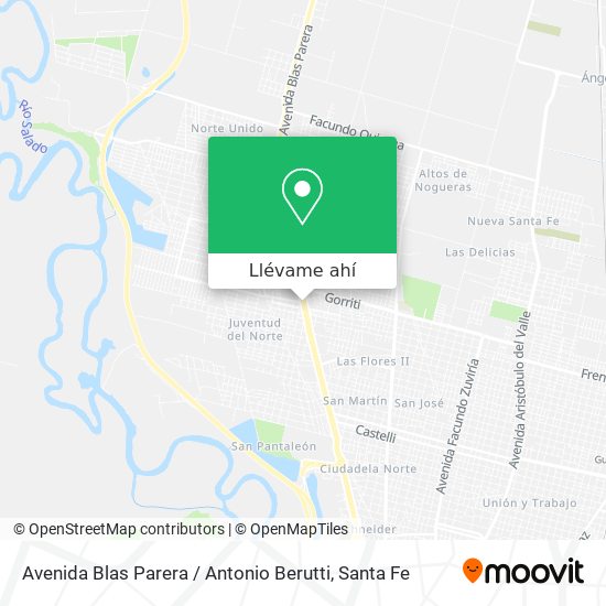 Mapa de Avenida Blas Parera / Antonio Berutti