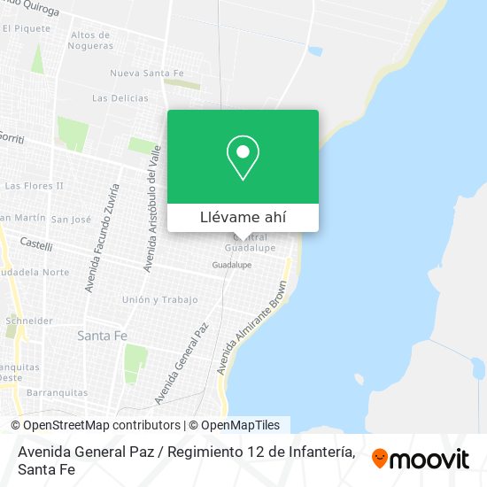 Mapa de Avenida General Paz / Regimiento 12 de Infantería