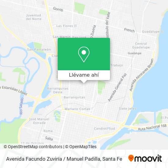 Mapa de Avenida Facundo Zuviría / Manuel Padilla