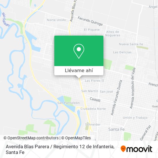 Mapa de Avenida Blas Parera / Regimiento 12 de Infantería