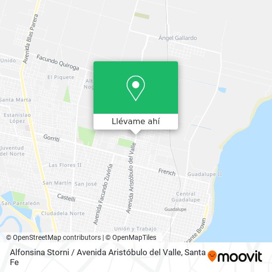 Mapa de Alfonsina Storni / Avenida Aristóbulo del Valle