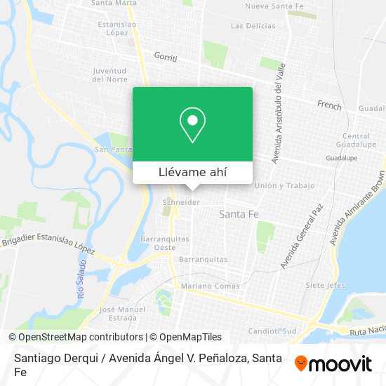 Mapa de Santiago Derqui / Avenida Ángel V. Peñaloza