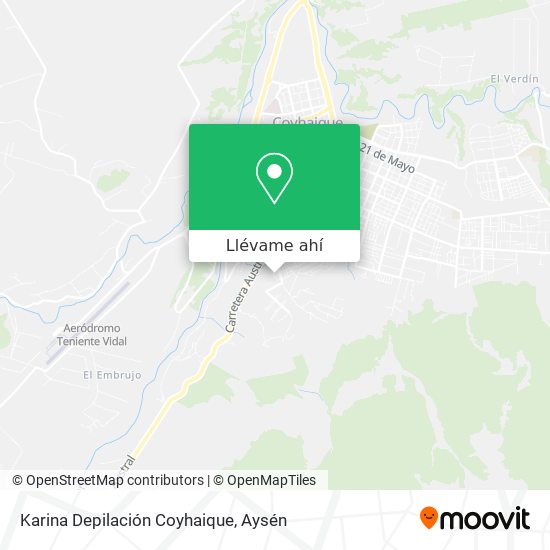 Mapa de Karina Depilación Coyhaique
