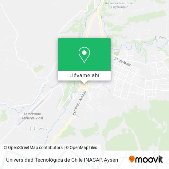 Mapa de Universidad Tecnológica de Chile INACAP