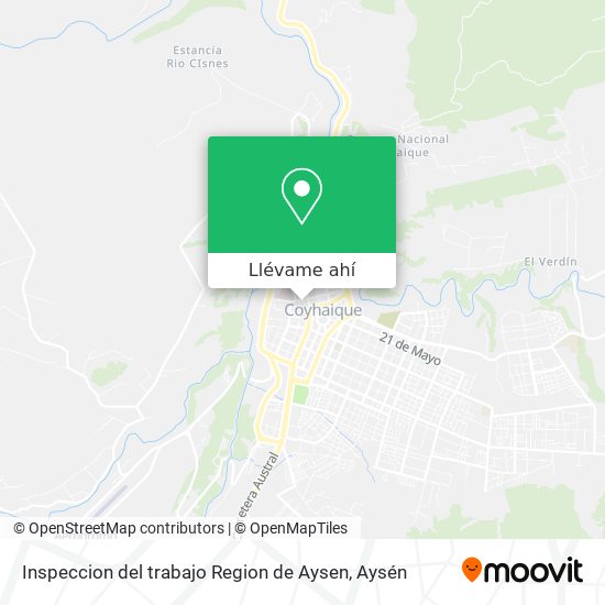 Mapa de Inspeccion del trabajo Region de Aysen