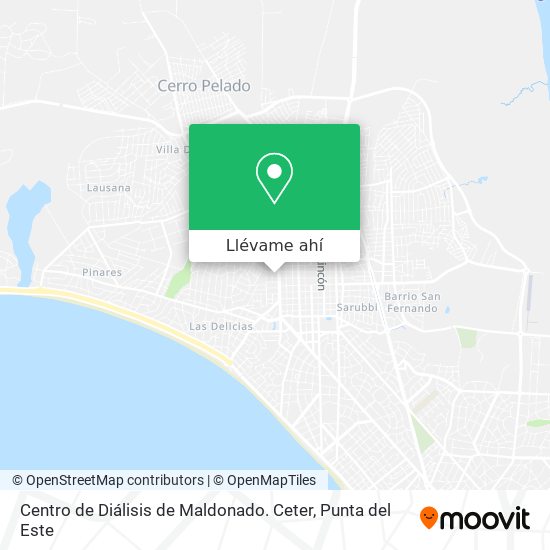 Mapa de Centro de Diálisis de Maldonado. Ceter