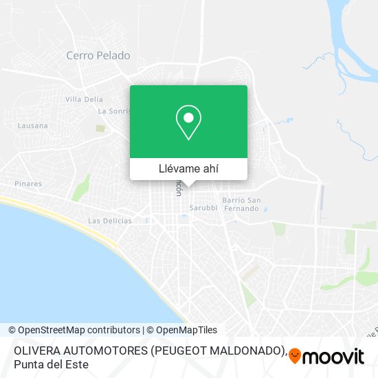 Mapa de OLIVERA AUTOMOTORES (PEUGEOT MALDONADO)