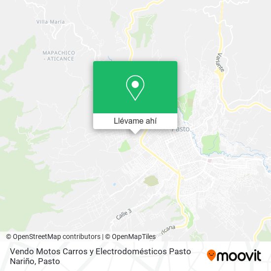 Mapa de Vendo Motos Carros y Electrodomésticos Pasto Nariño