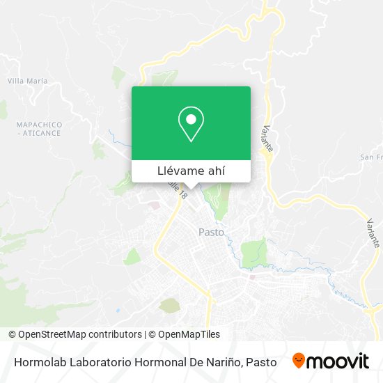 Mapa de Hormolab Laboratorio Hormonal De Nariño