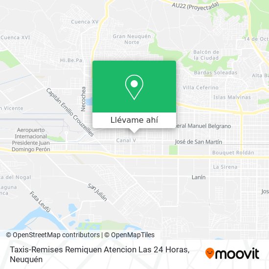 Mapa de Taxis-Remises Remiquen Atencion Las 24 Horas