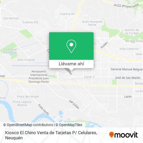 Mapa de Kiosco El Chino Venta de Tarjetas P/ Celulares