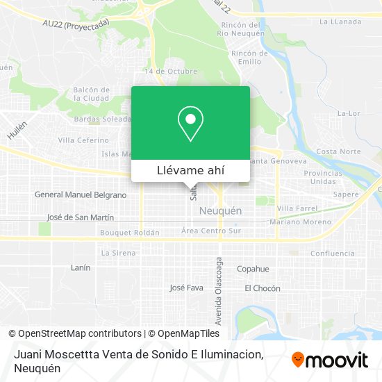 Mapa de Juani Moscettta Venta de Sonido E Iluminacion