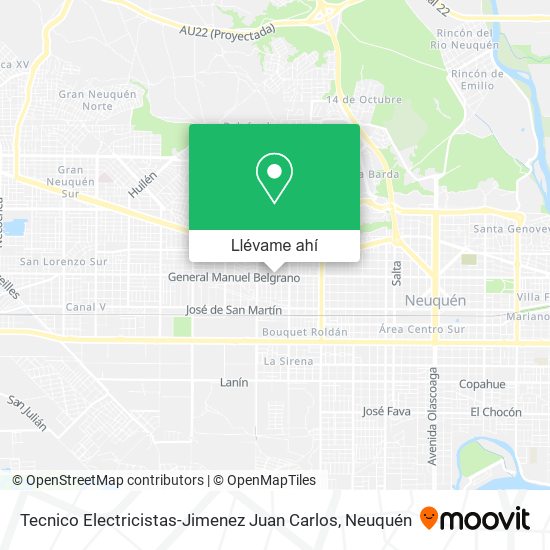 Mapa de Tecnico Electricistas-Jimenez Juan Carlos