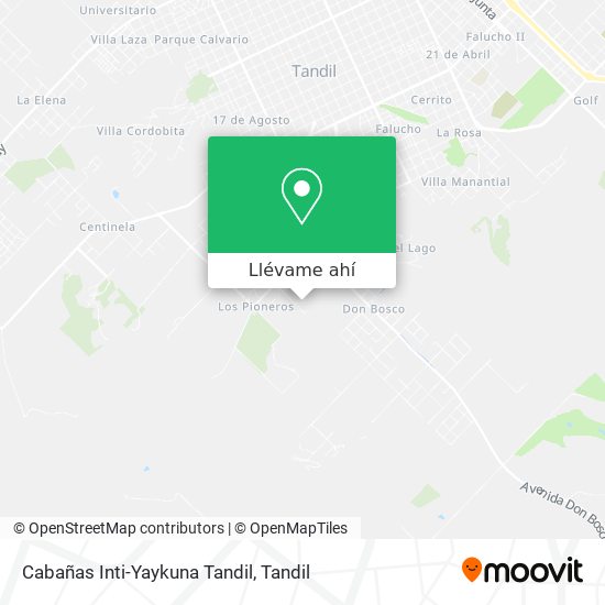 Mapa de Cabañas Inti-Yaykuna Tandil