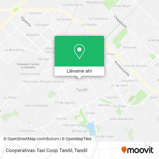 Mapa de Cooperativas-Taxi Coop Tandil