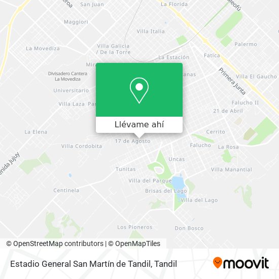 Mapa de Estadio General San Martín de Tandil