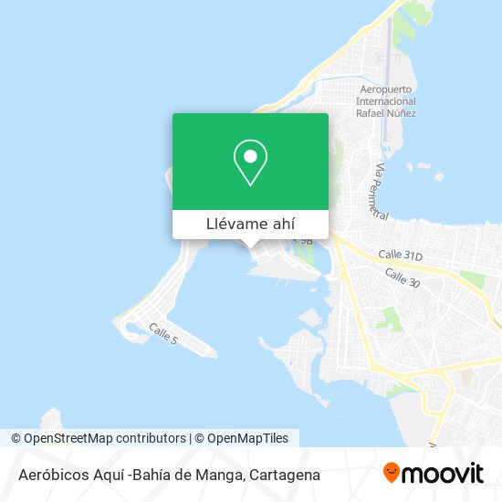 Mapa de Aeróbicos Aquí -Bahía de Manga