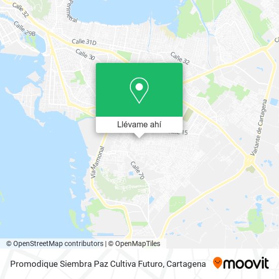 Mapa de Promodique Siembra Paz Cultiva Futuro