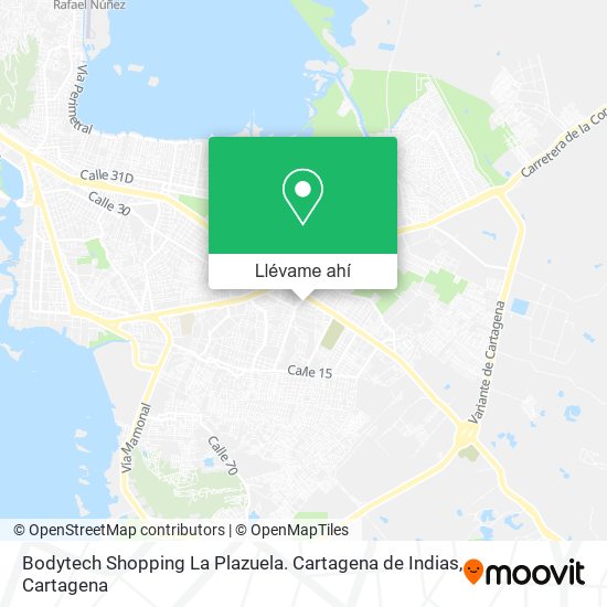 Mapa de Bodytech Shopping La Plazuela. Cartagena de Indias