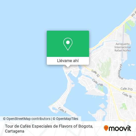 Mapa de Tour de Cafés Especiales de Flavors of Bogota