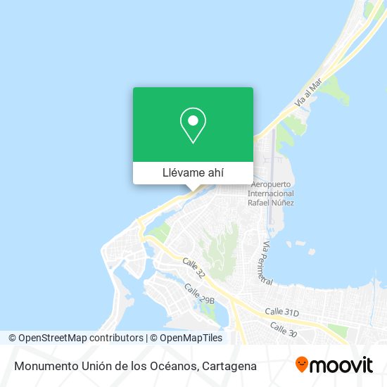 Mapa de Monumento Unión de los Océanos