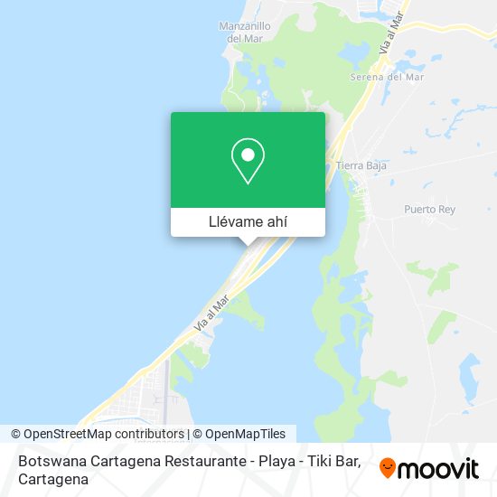 Mapa de Botswana Cartagena Restaurante - Playa - Tiki Bar