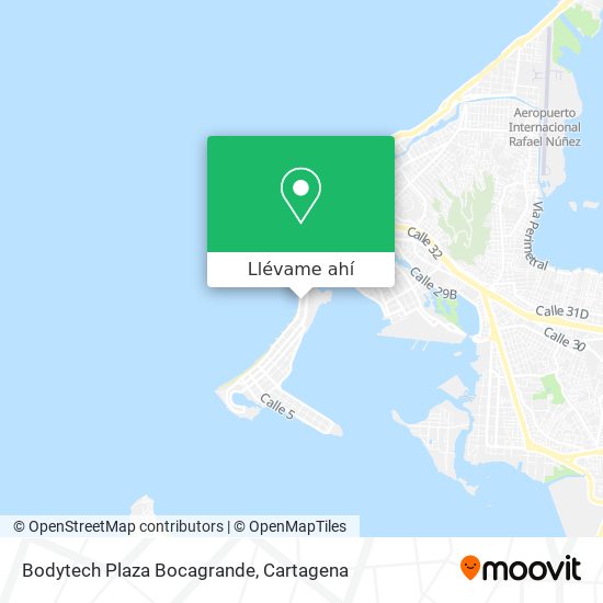 Mapa de Bodytech Plaza Bocagrande