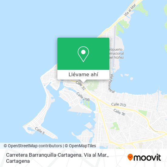 Mapa de Carretera Barranquilla-Cartagena. Vía al Mar.