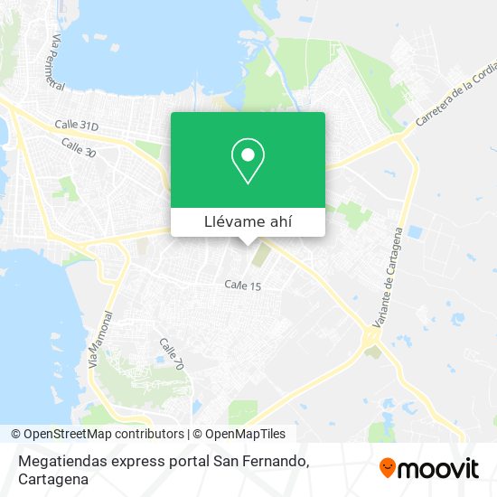Mapa de Megatiendas express portal San Fernando