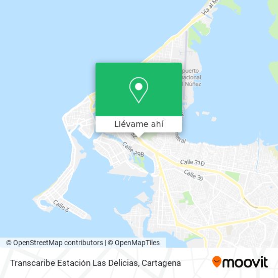 Mapa de Transcaribe Estación Las Delicias