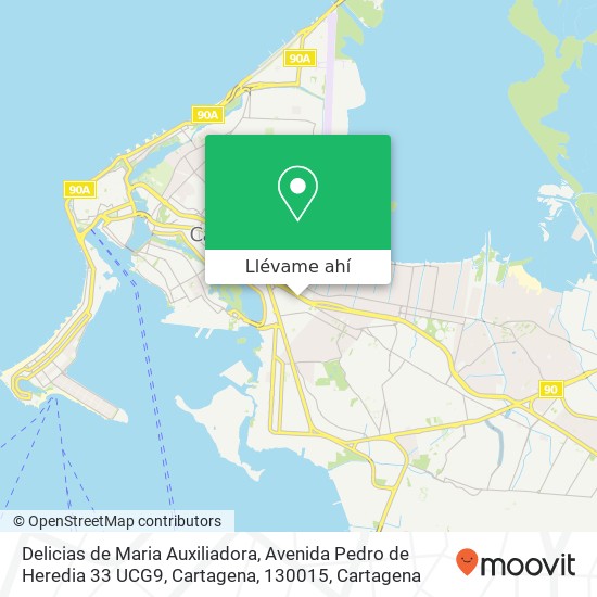 Mapa de Delicias de Maria Auxiliadora, Avenida Pedro de Heredia 33 UCG9, Cartagena, 130015